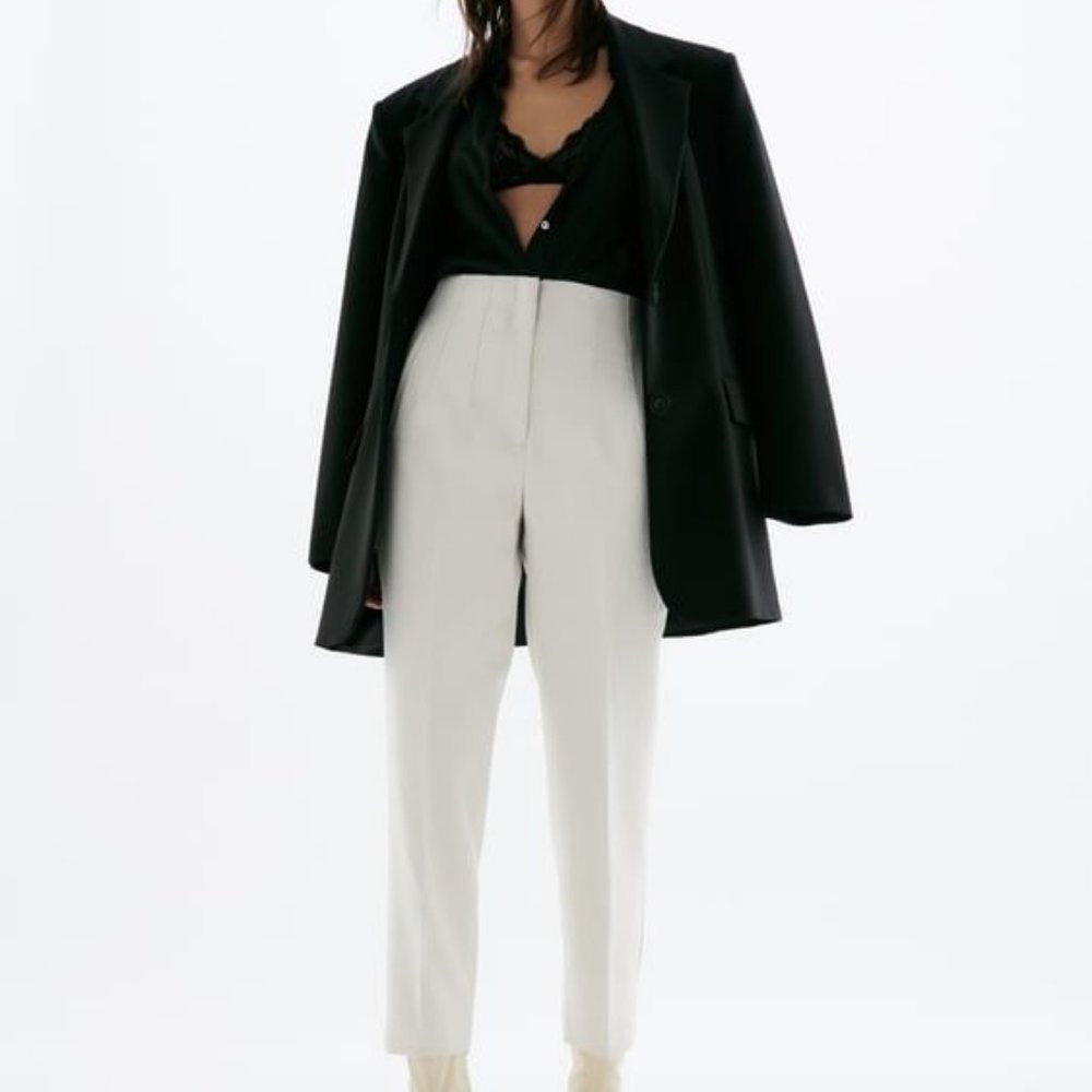 Small - Zara high waist pants - white oyster